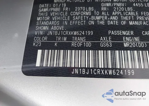 2019 Nissan Rogue Sport Sv из США, поврежденный, VIN JN1BJ1CRXKW624199